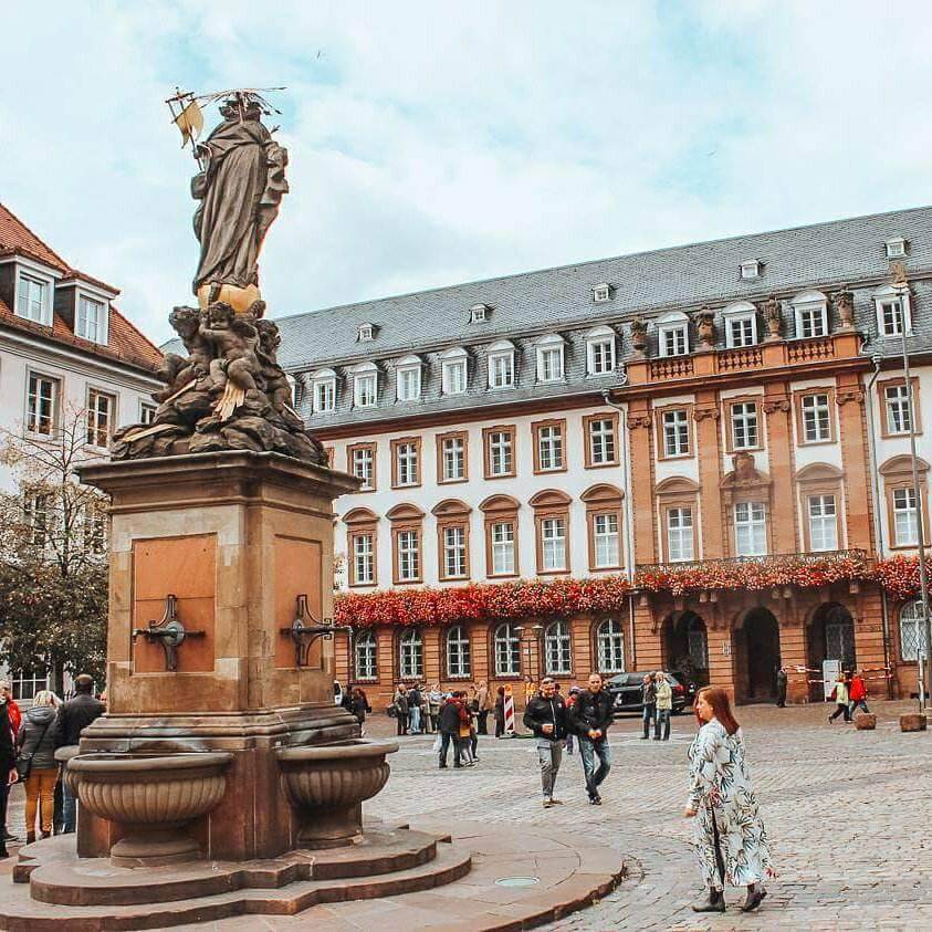 Kornmarkt square in the old town of Heidelberg Germany