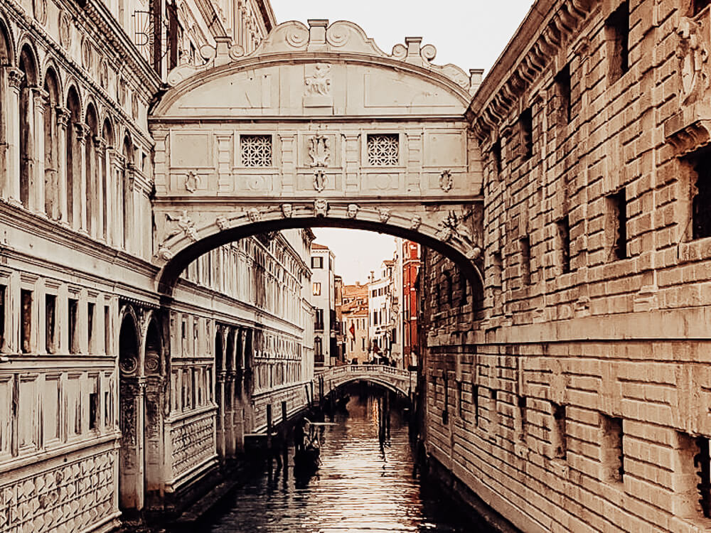 The Bridge of Sighs in Venice Italy