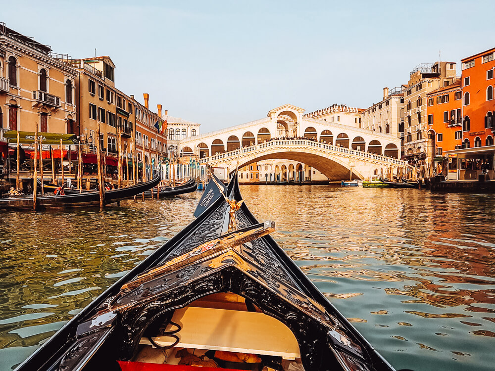 View of the Rialto Bridge in Venice