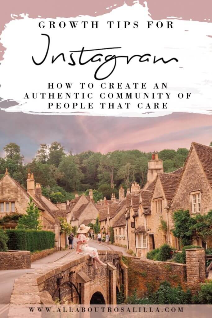 Image of Cotswolds villages with text overlay how to grow your instagram account organically in 2022