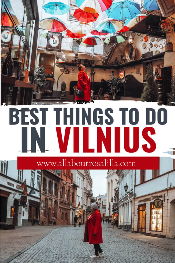 Images of Vilnius in Lithuania with text overlay best tourist attractions in Vilnius