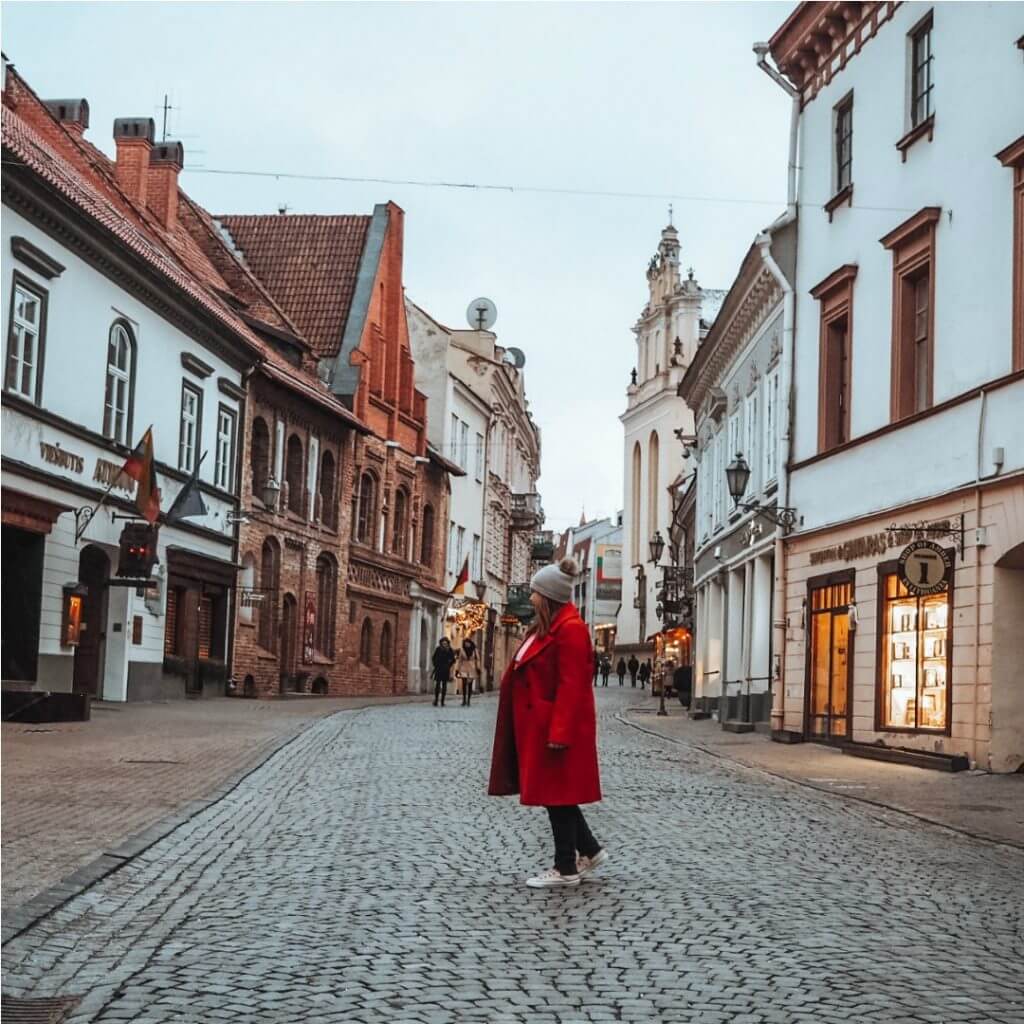 Woman shopping in Vilnius one of the best things to do in Vilnius Lithuania