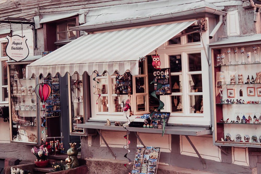 Michelstadt’s lively market square with local shops and cafes.