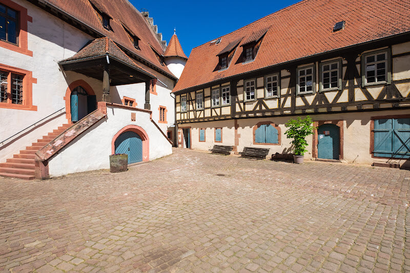 Timber framed buildings at Michelstadt Castle.