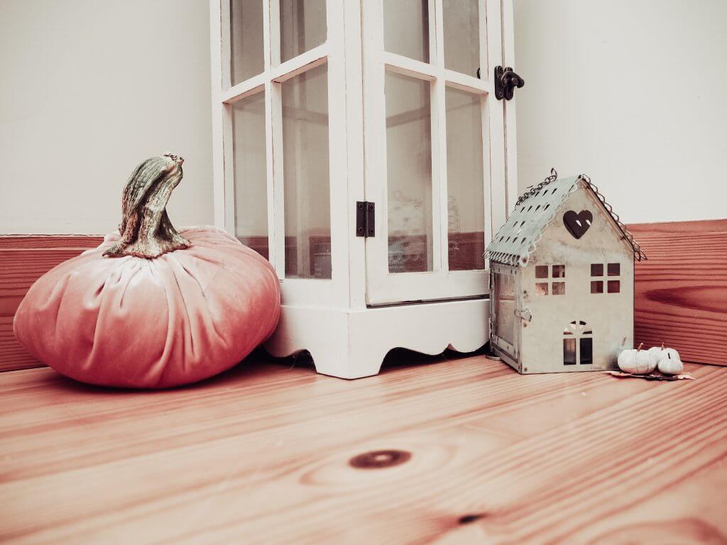 Add a velvet pumpkin to decorate your home for fall.