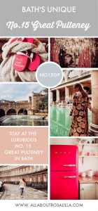 No.15 Great Pulteney: is this Bath's most unique hotel? There are so many beautiful places to stay in the city of Bath but No.15 Great Pulteney is in a class of its own. Not only is it a luxury boutique hotel in the heart of the city, but it is one of the most unique hotels I've stayed in. Read more on www.allaboutrosalilla.com