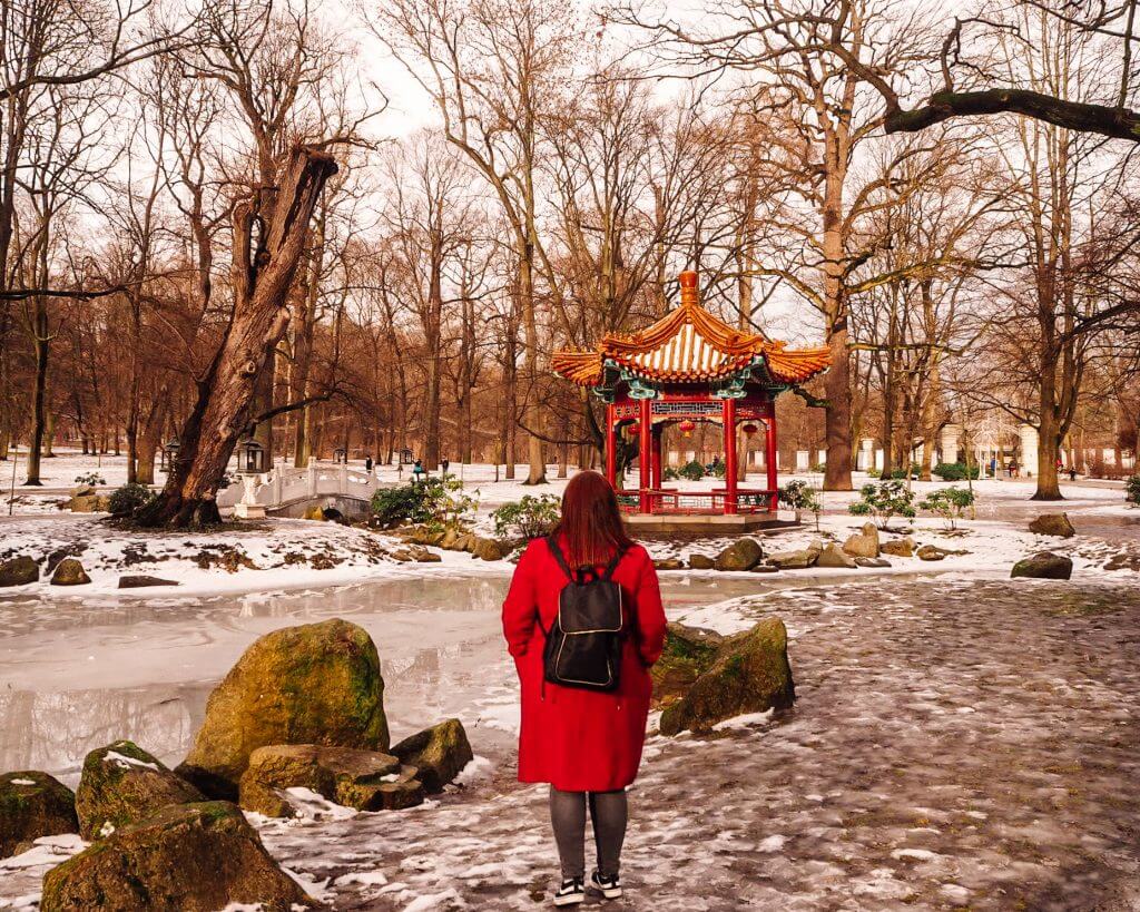 Chinese gardens in Warsaw Park