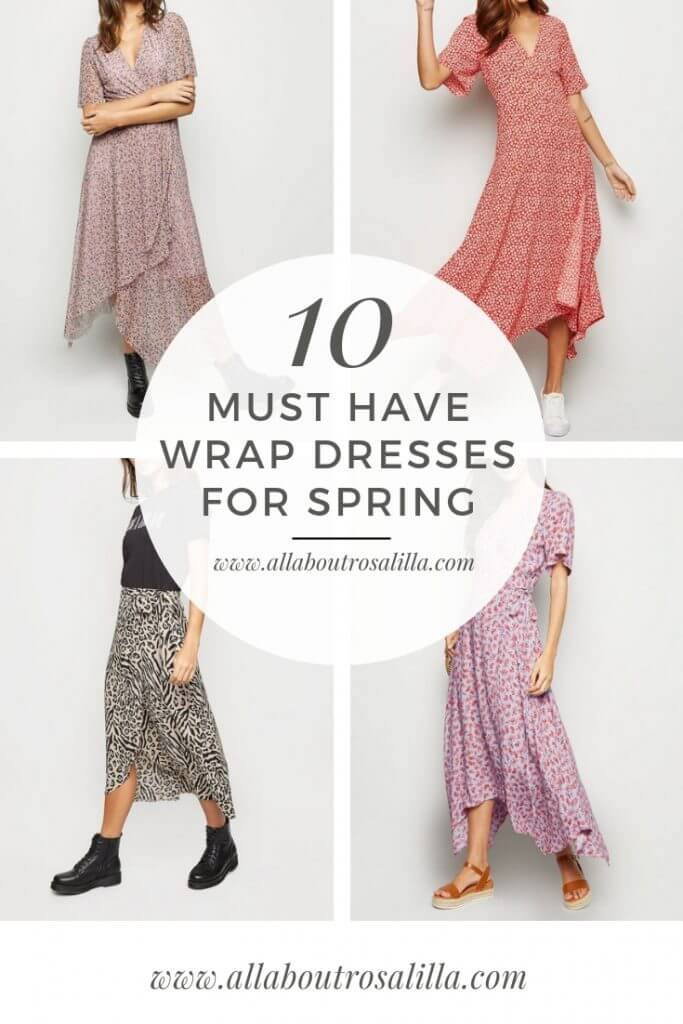 My top ten must have wrap dresses for spring. Read more on www.allaboutrosalilla.com #womensstyle #wrapdress #springfashion #tuesdayten #plussizefashion #mediumsizefashion #womensfashion