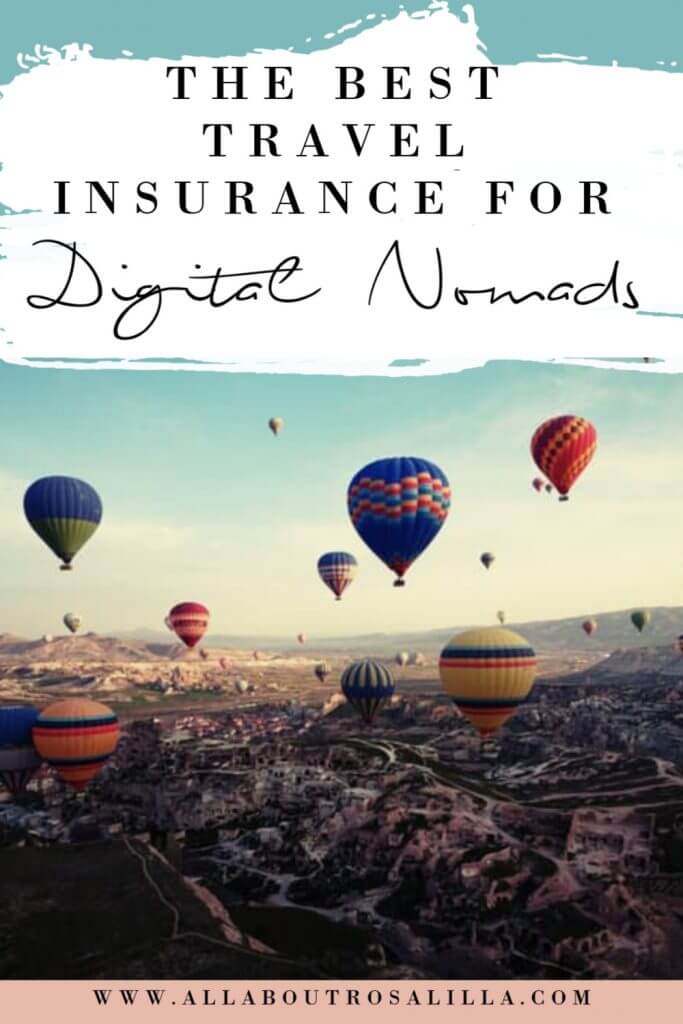 Balloons over Cappadocia with text overlay nomad travel insurance for long term travellers