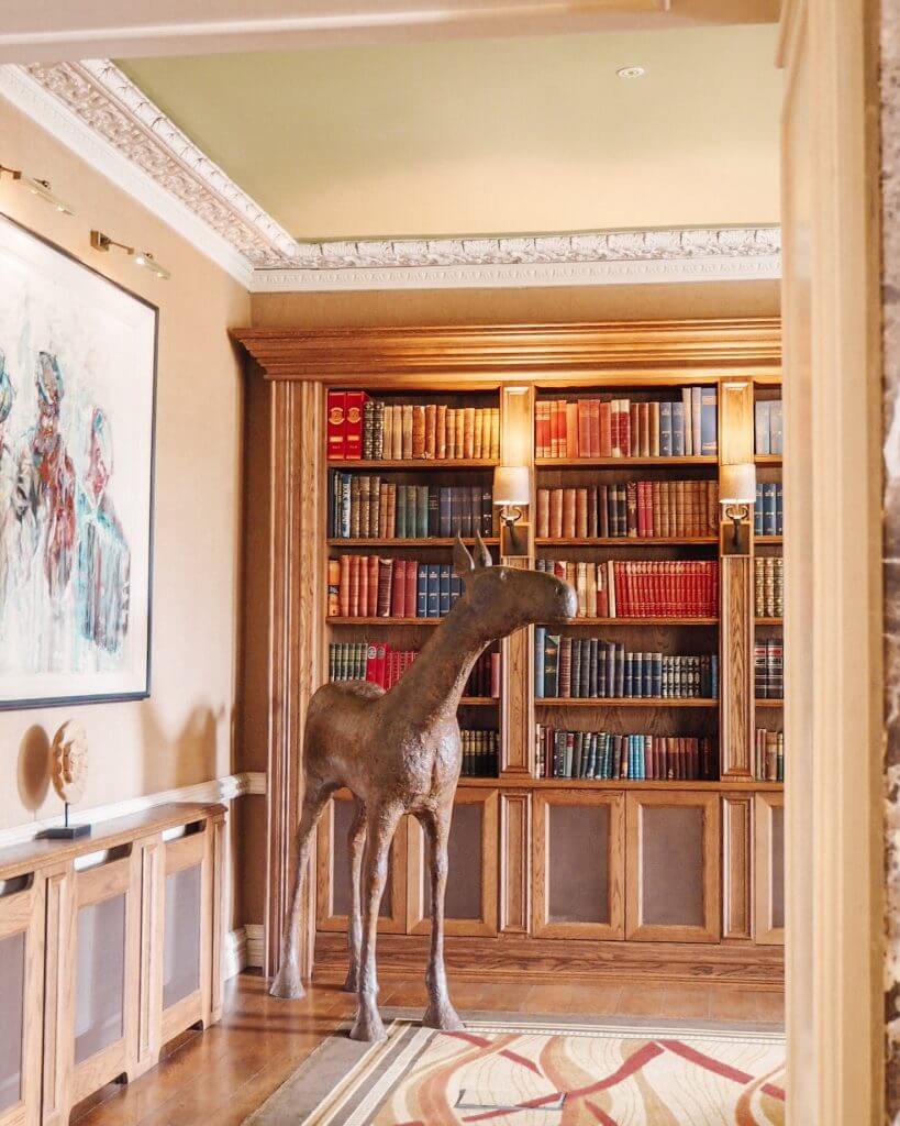 Library at hotel in the country