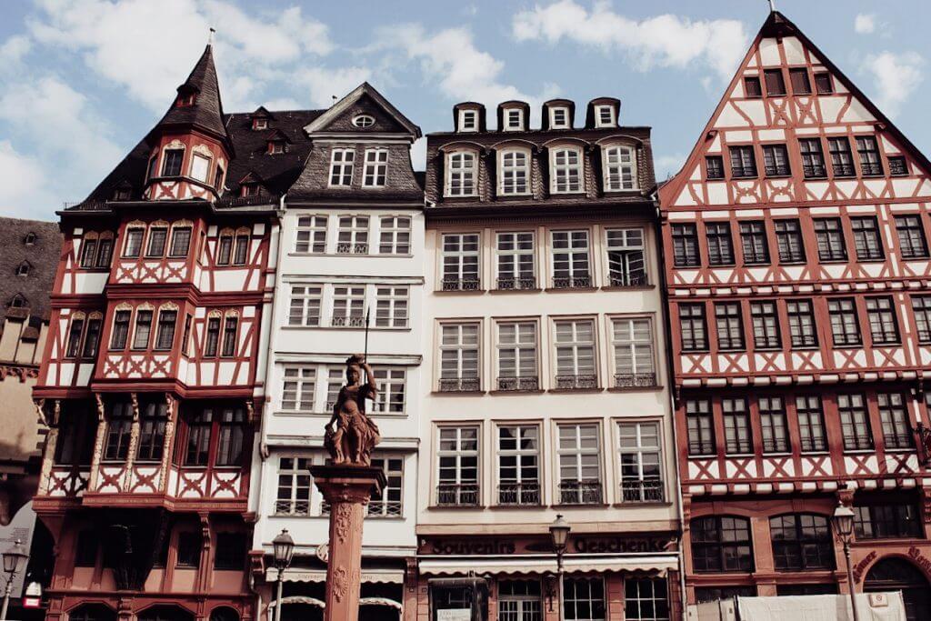Beautiful buildings in Romerberg Frankfurt