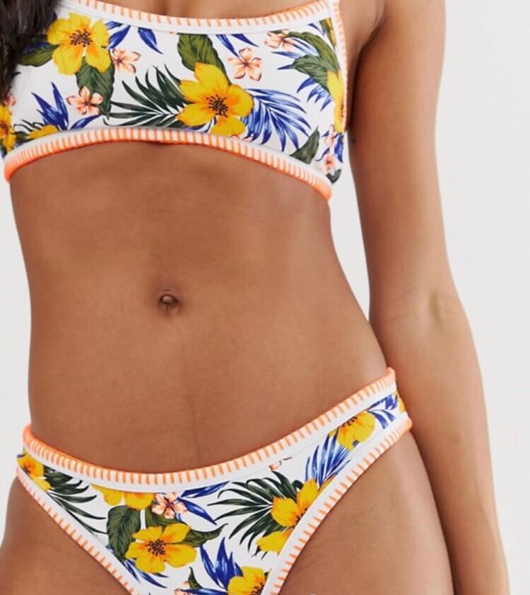 Tropical print bikini bottoms from New Look