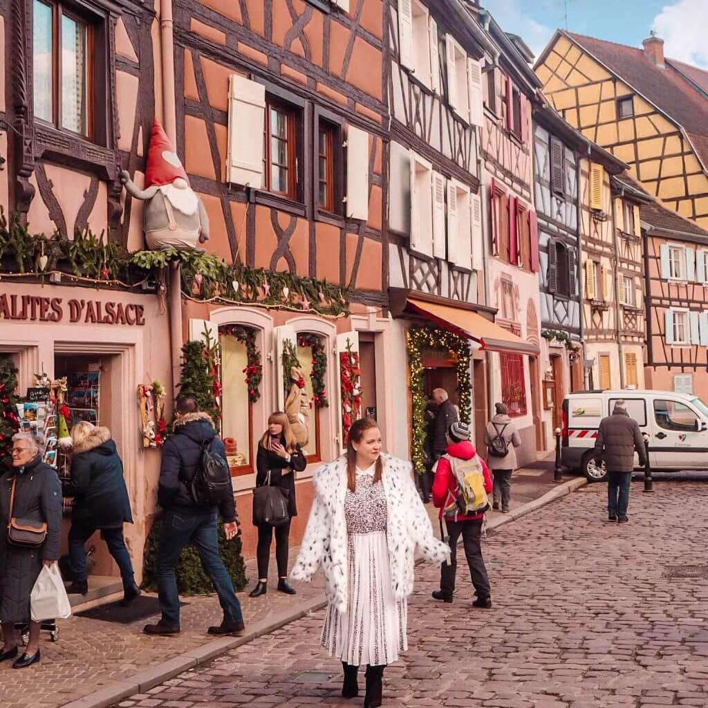 The colourful streets of Colmar at Christmas. 
