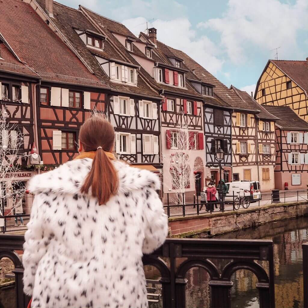 Pretty colourful buildings and canals in Little Venice Colmar. 