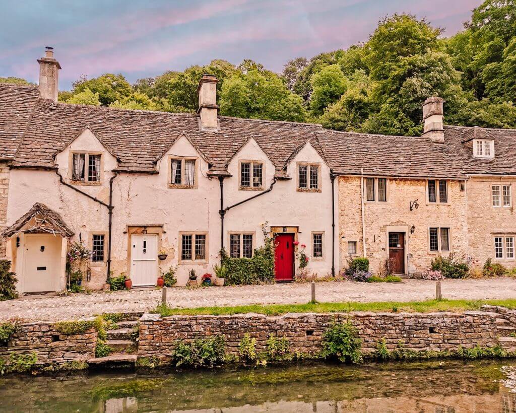 A row of English country cottages in Castle Combe one of Cotswolds best villages