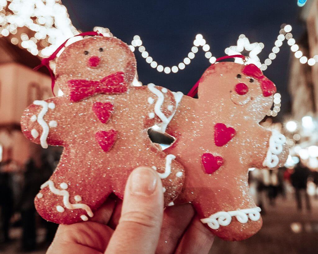 Gingerbread men at the Colmar Christmas Markets. 