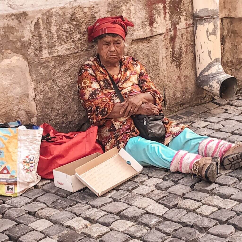 Homeless woman in Bucharest Romania. Read more on www.allaboutrosalilla.com