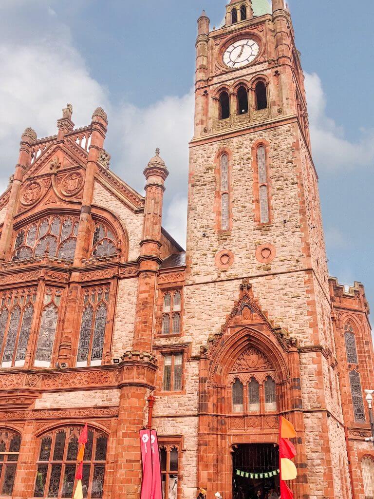 Places to visit in Derry include Derry's Guildhall.