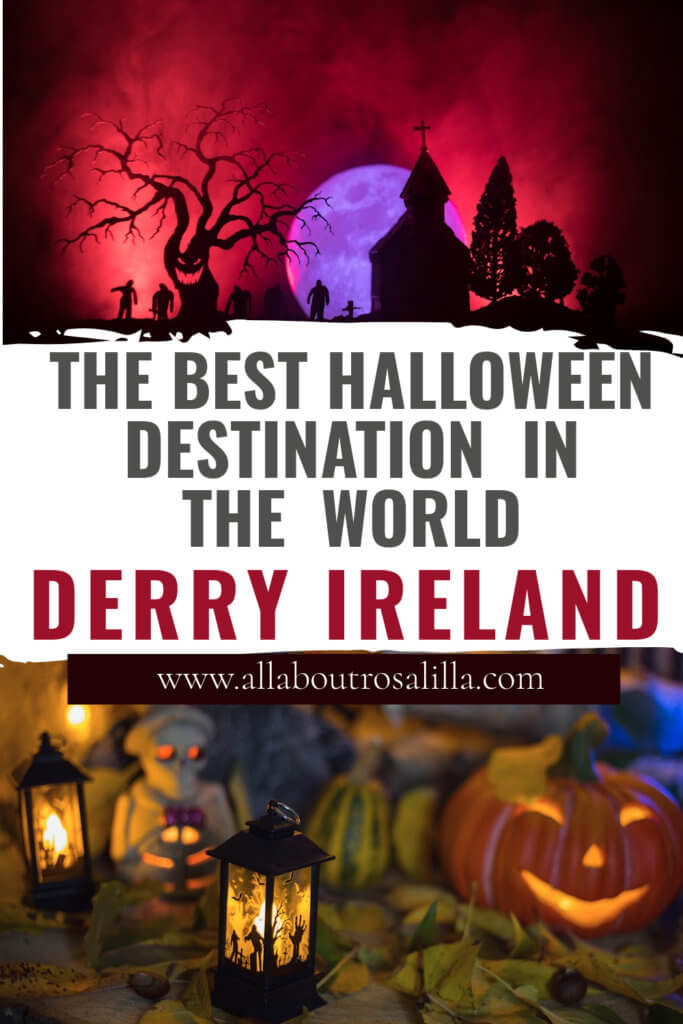 Halloween images with text overlay the best halloween destination in the world Derry Ireland