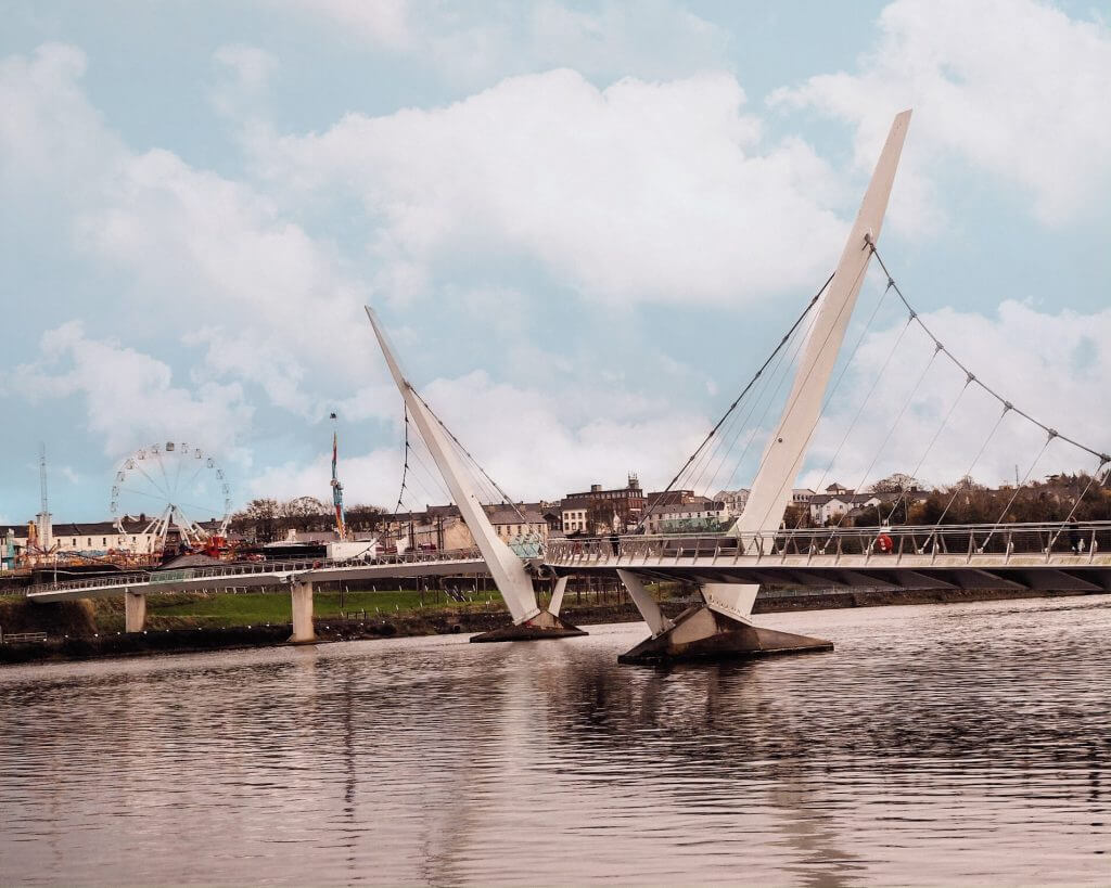 The Peace Bridge in Derry Ireland.