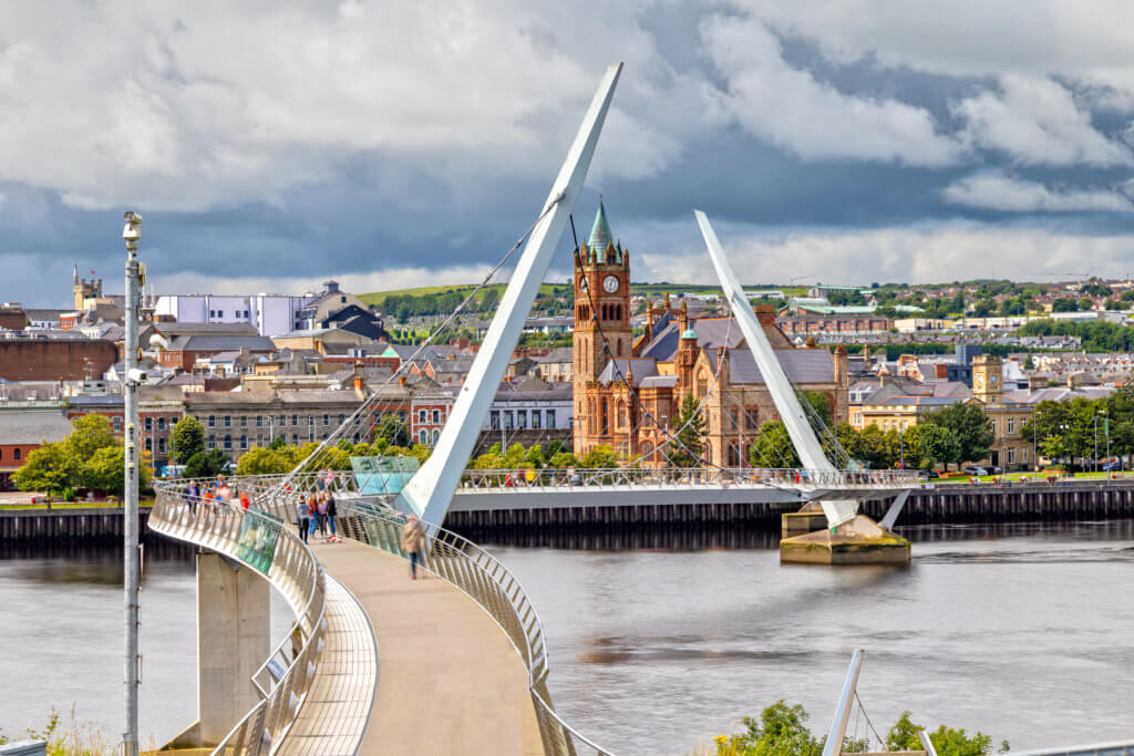 The peace bridge in Derry Northern Ireland