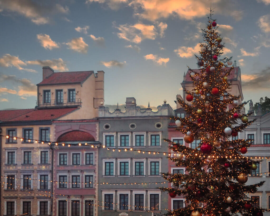 Christmas markets at the Old Town Square in Warsaw. 