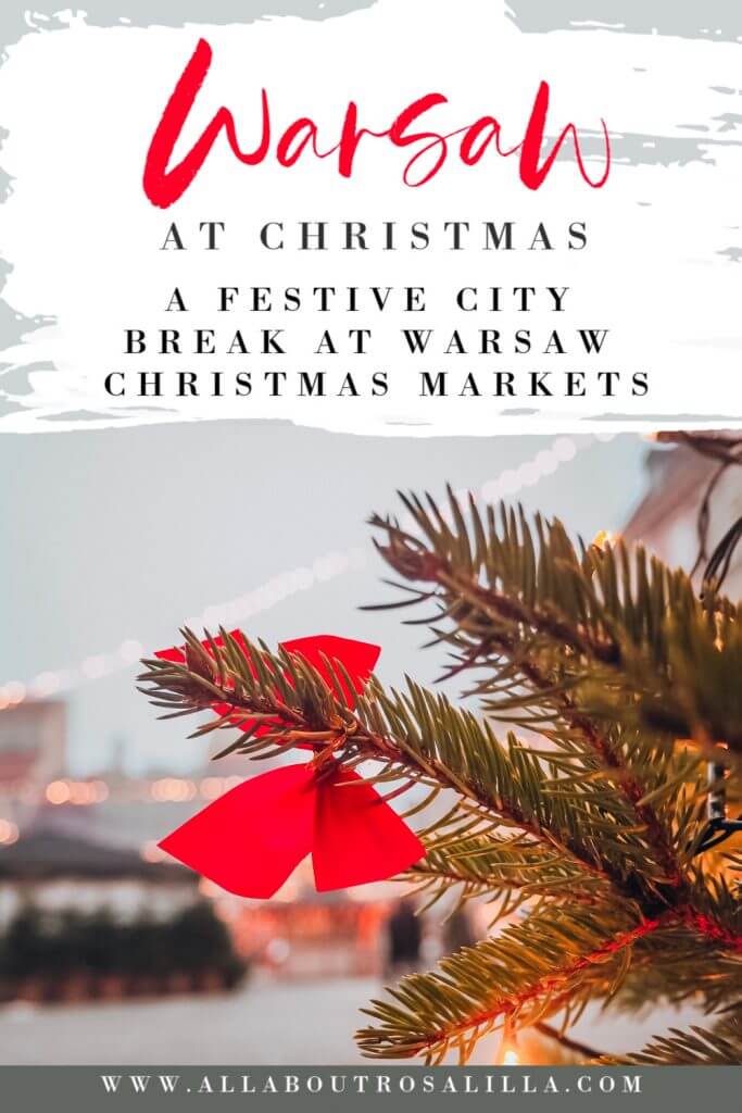 When it comes to Christmas Markets in Europe things don't get much prettier than Warsaw at Christmas. A guide on spending a festive weekend in Warsaw during Christmas. Read more on www.allaboutrosalilla.com #christmasmarkets #warsawchristmasmarket #polandchristmasmarket #warsawatchristmas #warsawchristmas #europechristmasmarkets