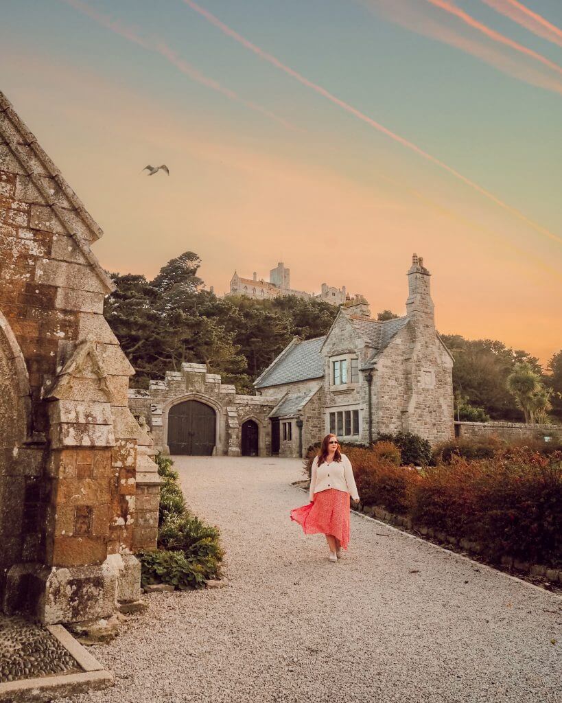 The castle at sunset on St. Michael's Mount in Cornwall UK. Read more on www.allaboutrosalilla.com