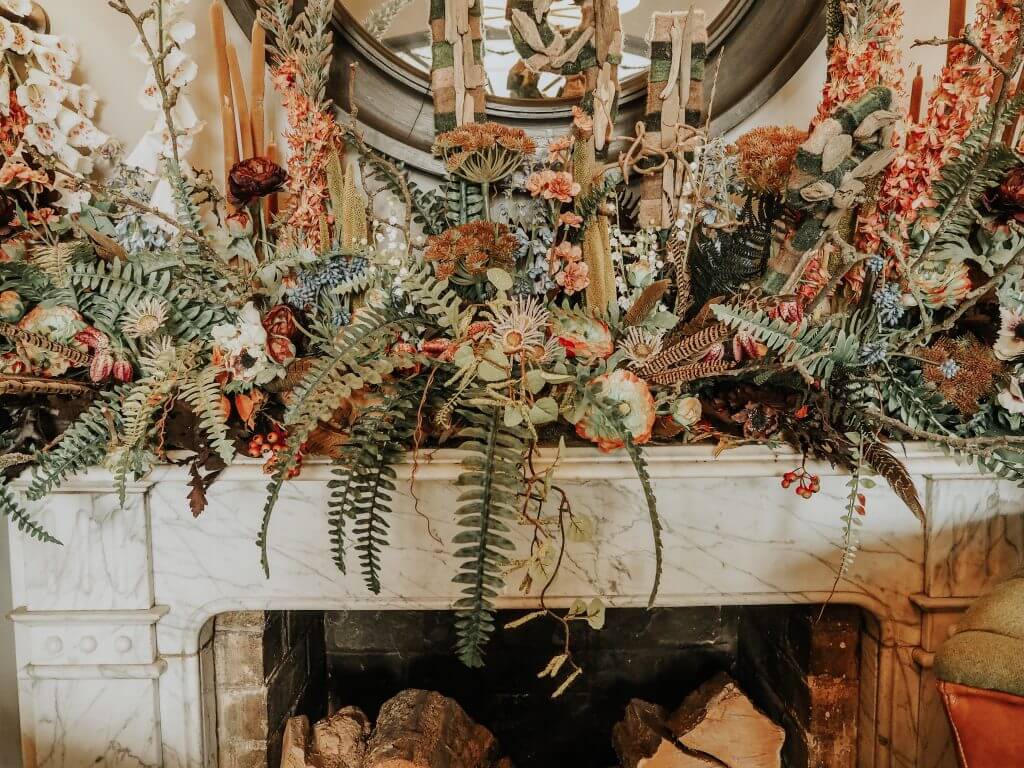 Country foliage on Mantlepiece