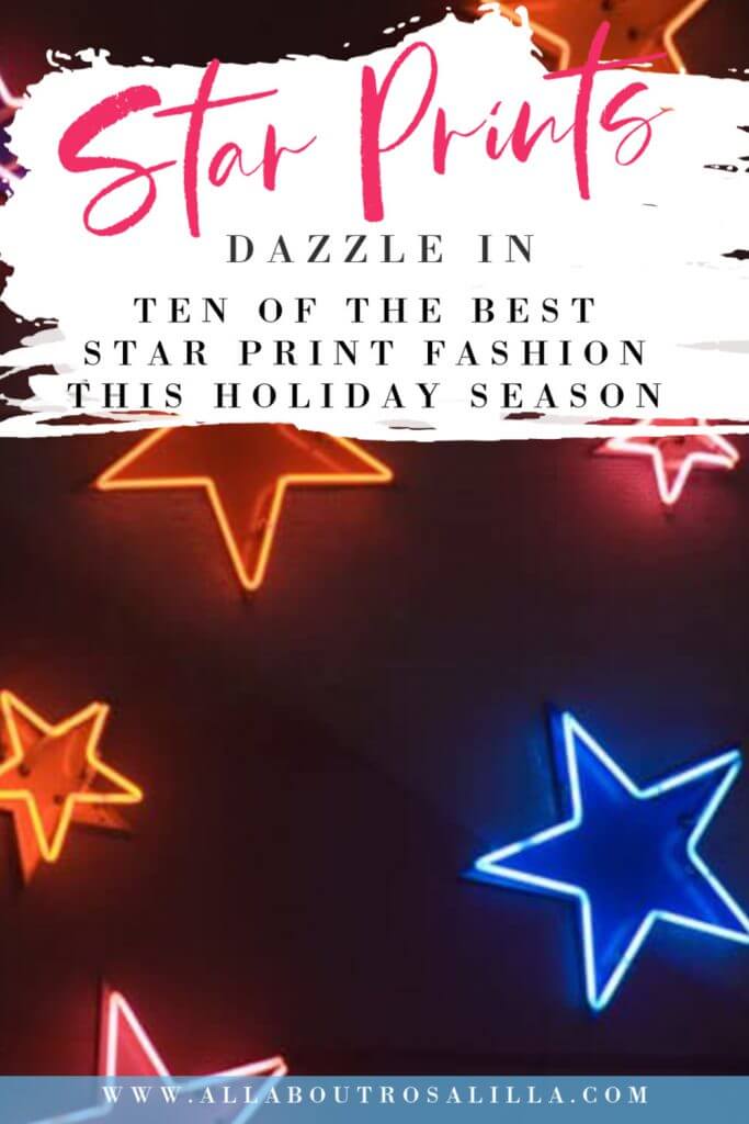 When it comes to prints nothing screams the festive season more than a sparkly star print. I can't think of a better way to shine than to be adorned in a fantastic star print and let's face it, this is one print that comes back season after season so you can be sure that star print pieces are a fabulous investment to make. #festivefashion #starfashion #starfashionprint #holidayfashion