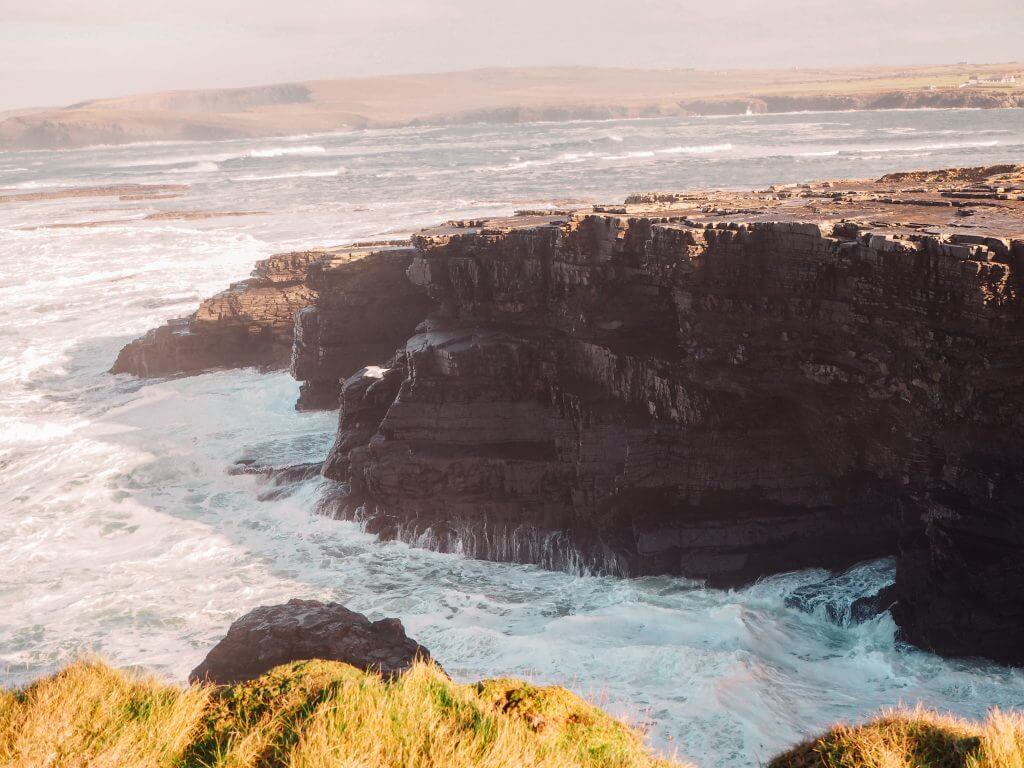Cliff face in County Clare Ireland on the Atlantic Ocean