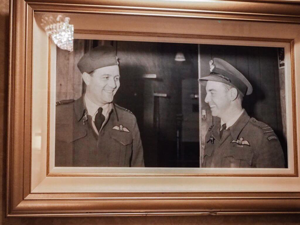 Old photograph of two pilots of American seaplanes in Ireland during World War II.