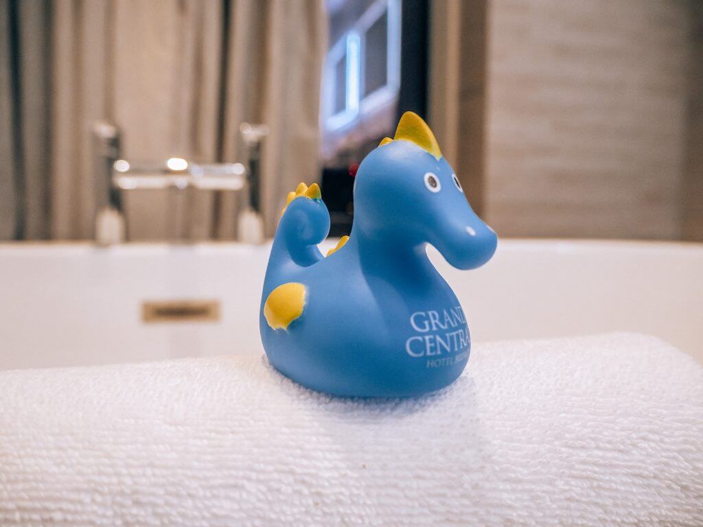 Rubber duck in the bathroom of the Grand Central Hotel Belfast