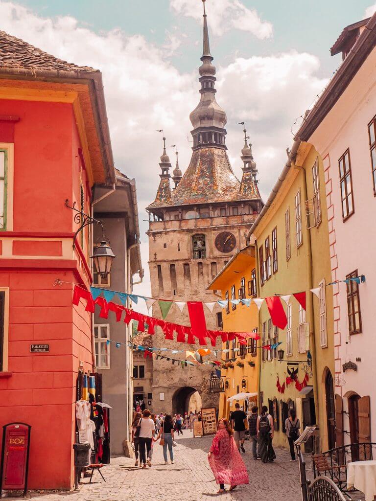 Medieval town of Sighisoara in Transylvania Romania