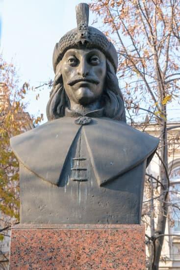 Vlad Tepes bust statue also know as Dracul Dracula one of the many things to do in Sighisoara Romania