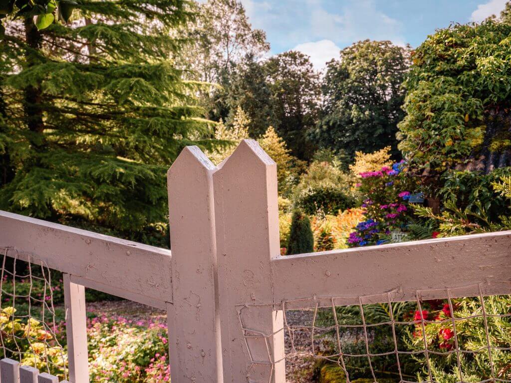 Gates entering the gardens at Dunmore house and gardens in county Donegal