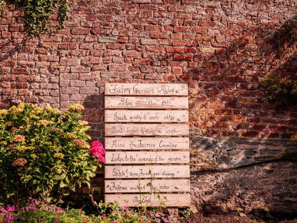 Fairytale signs at Dunmore House and Gardens. Staycation Ireland Ideas.