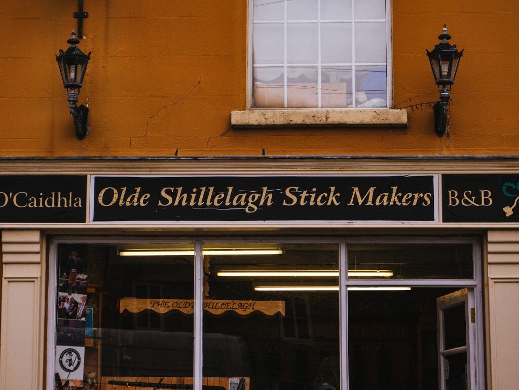 Exterior of the Olde Shillelagh Stck Makers Shop in Shillelagh Wicklow