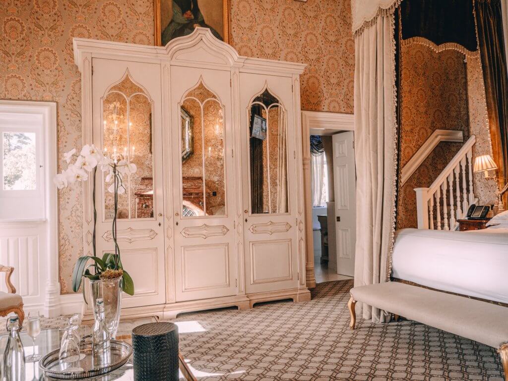 Bedroom at Ashford Castle a luxury hotel in Ireland