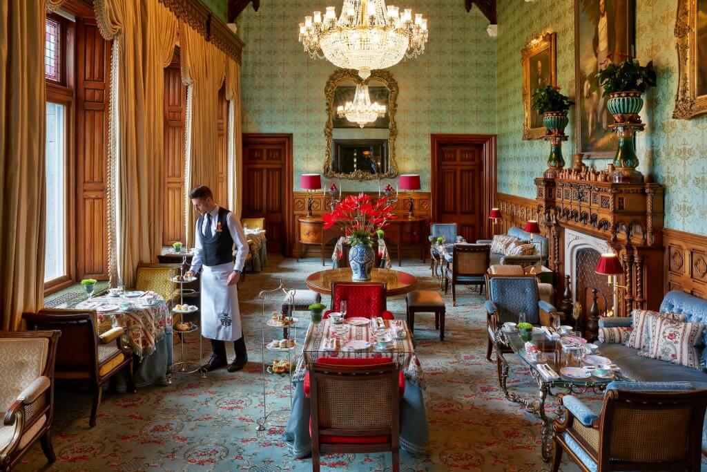 Afternoon tea in the Connacht Room at Ashford Castle