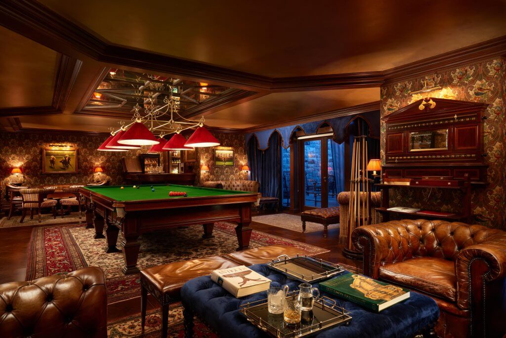 Billiard room in Ashford Castle a five star hotel in Ireland