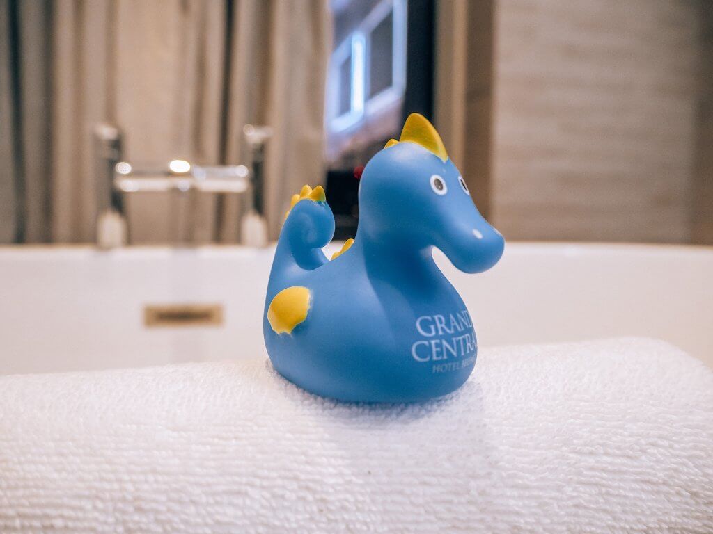 Rubber duck seahorse at the grand central hotel in Belfast