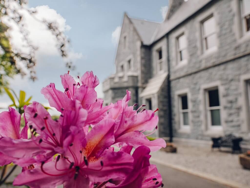 Exterior of Mount Falcon Estate Ireland a beautiful manor house in Ireland 