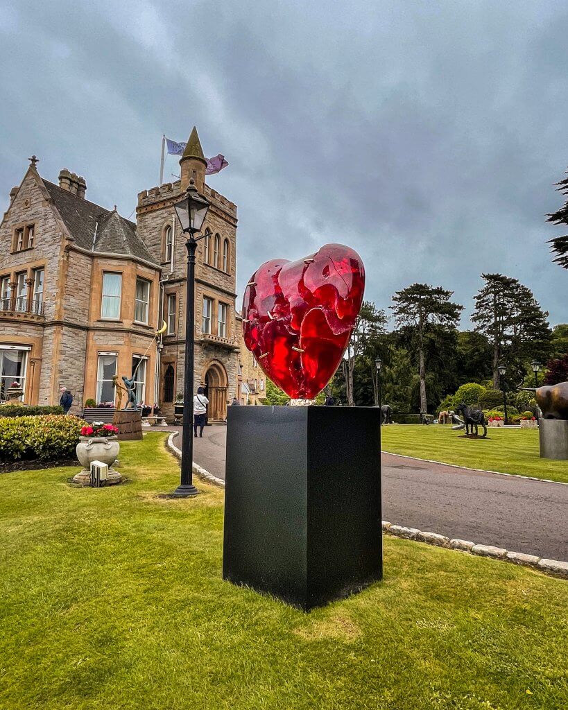 Patrick O'Reilly broken heart sculpture at Culloden Estate's art and soul exhibit