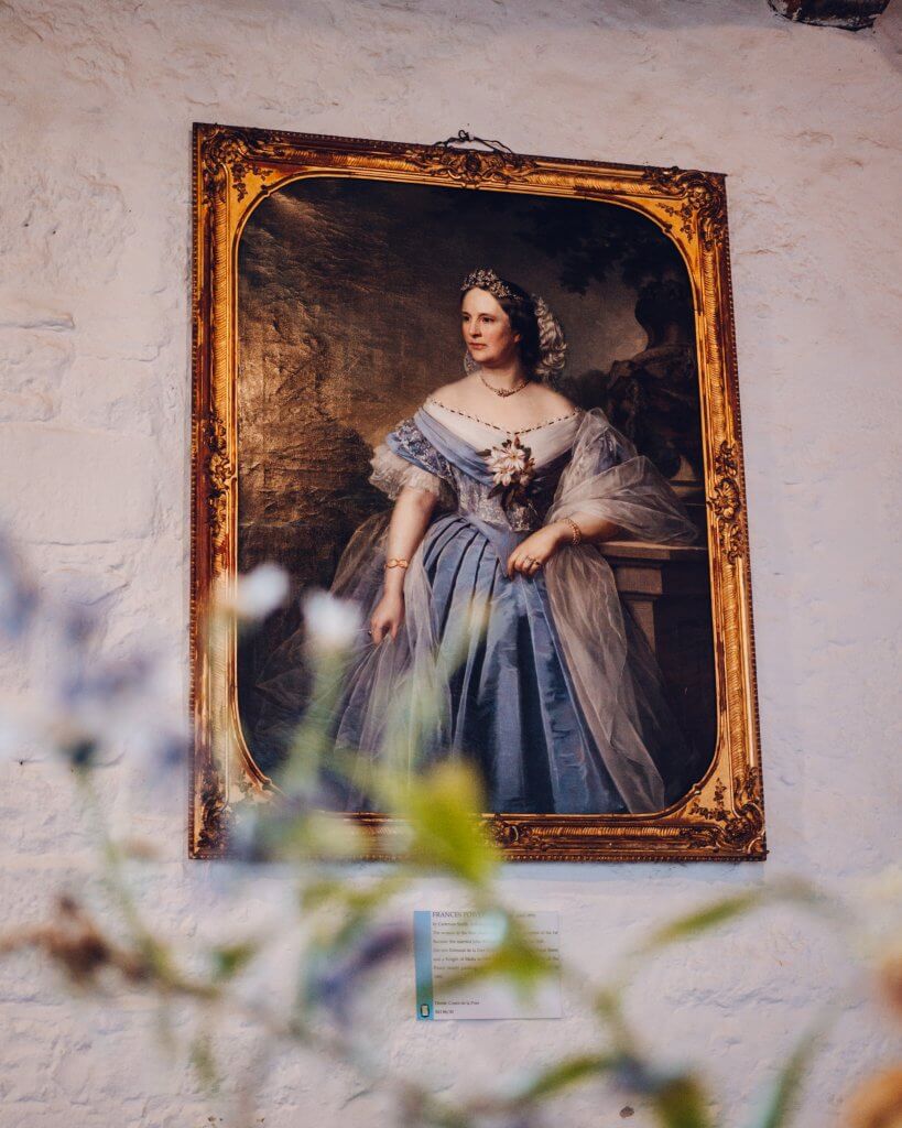 Oil painting of a woman on the walls of Rothe house in Kilkenny Ireland