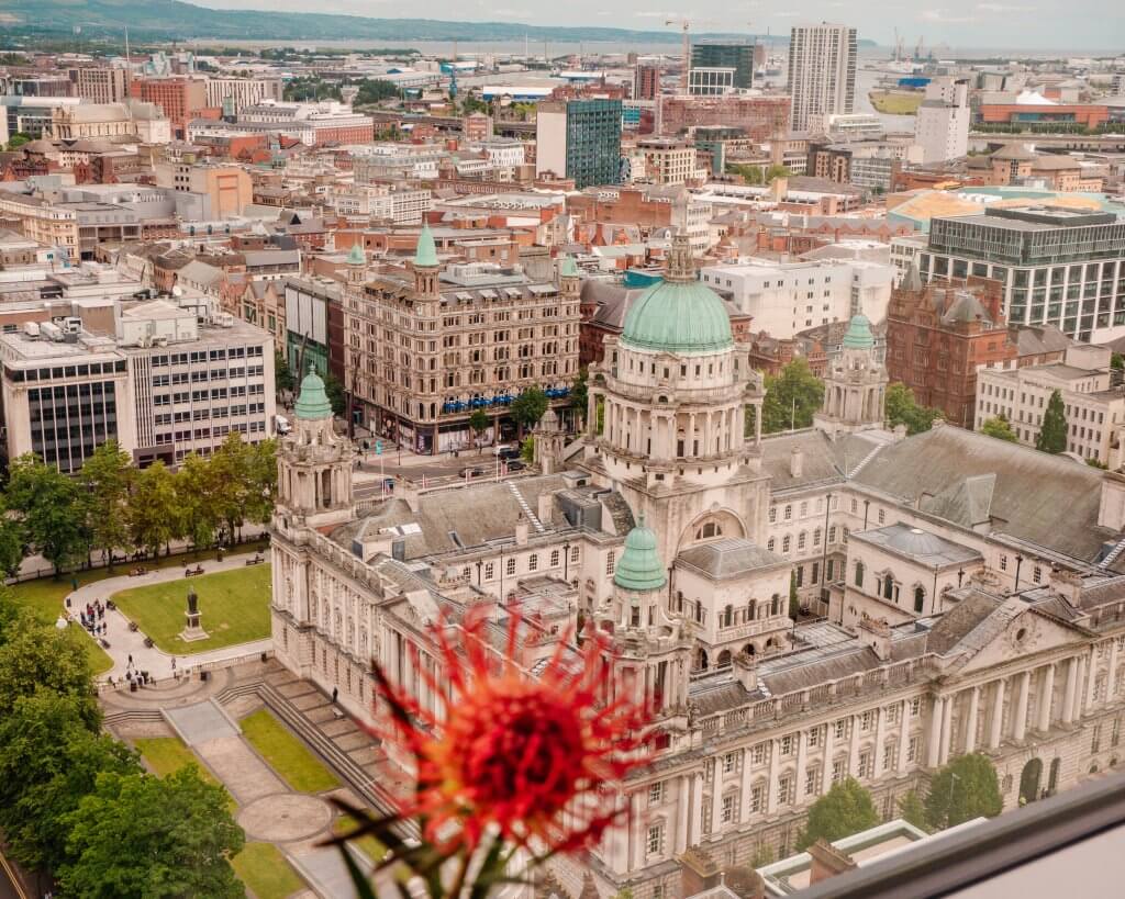 Aerial view of Belfast city