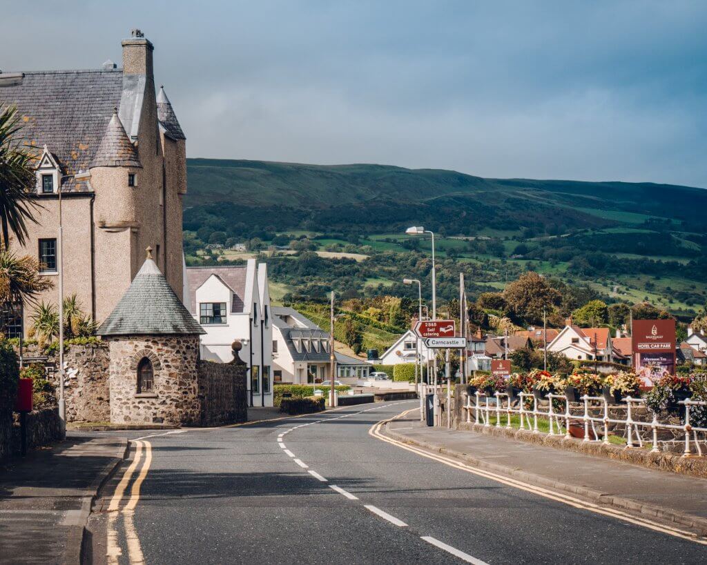 Street in Ballygally County Antrim in Northern Ireland