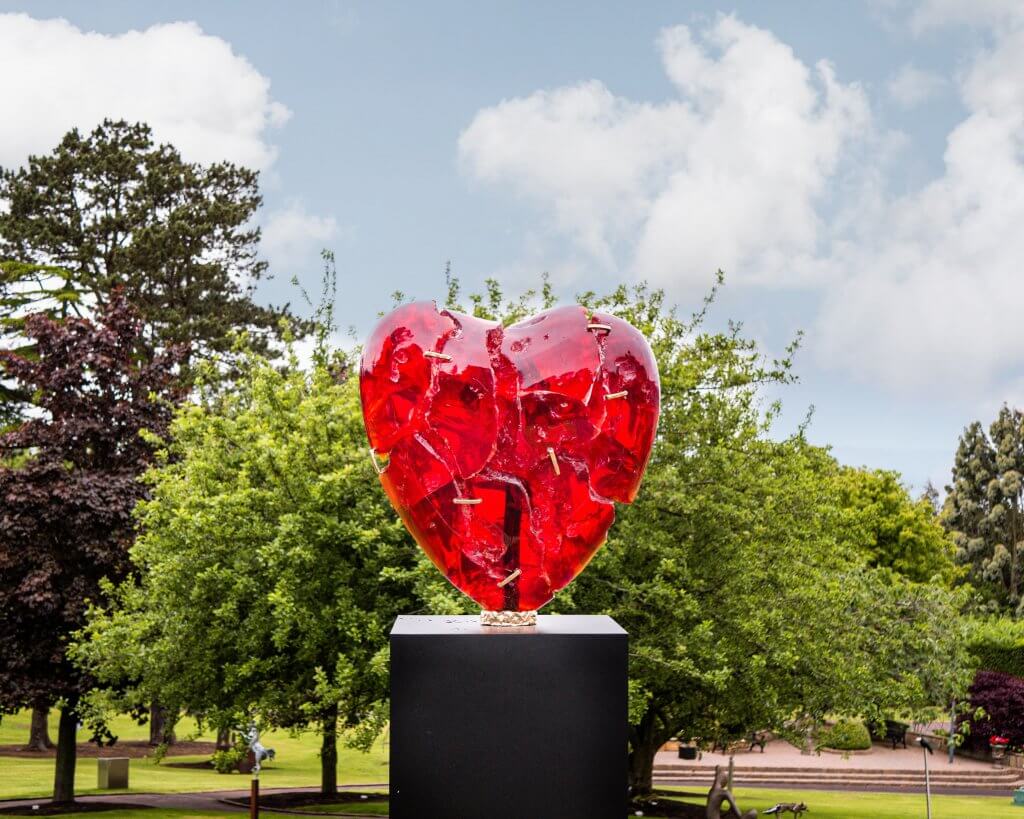 Patrick O'Reilly Broken Heart Sculpture at the Art & Soul fair at Culloden Estate
