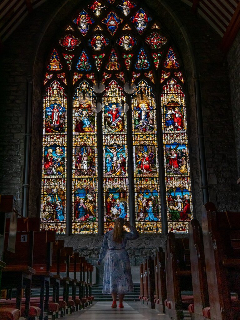 Stained glass window in the Black Abbey Kilkenny Ireland