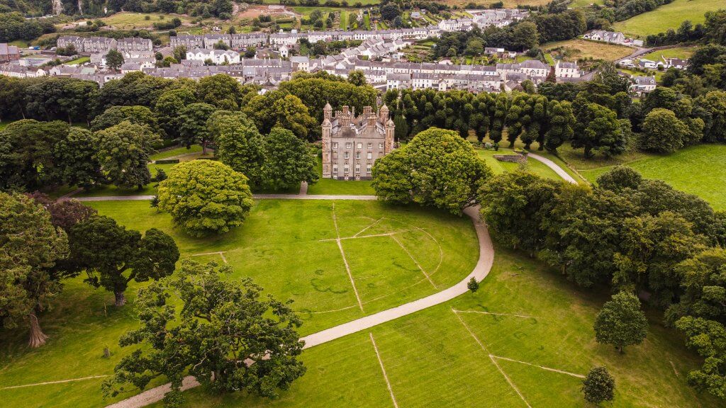 Aerial view of Glenarm Castle a hidden gem in Antrim